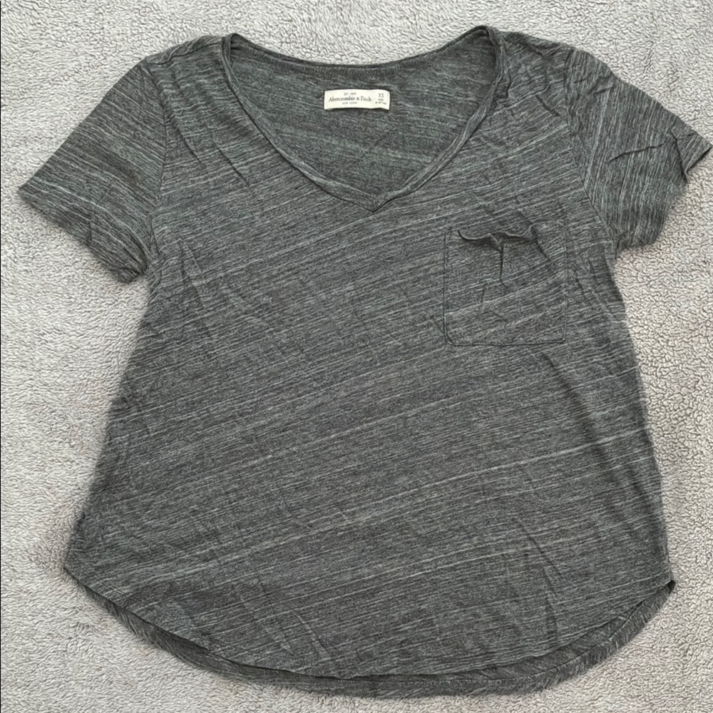 Abercrombie Gray V-Neck Women's Top